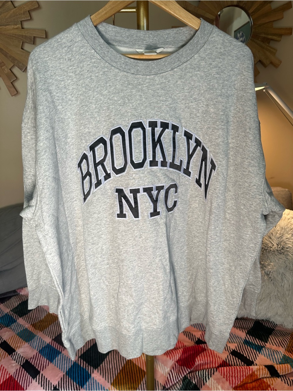 H&M Brooklyn NYC Light Heather Grey Sweatshirt